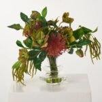 Jungle Breeze - Red Pincushion Protea, Green Helleborus & Amaranthus Everyday Fall Floral Arrangement - Image 3