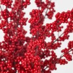 Red Ilex Winter Berry In Layered Glass Vase Christmas Holiday Arrangement - Image 3