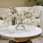White Forsythia Bloom Branches in Oval Pocket Vase Everyday Spring Water Illusion Arrangement - Image 2