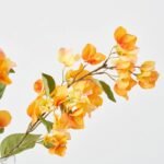 Lifelike Orange Sunset Bougainvillea Branches in Modern Rectangular Pocket Vase Spring Water Illusion Arrangement - Image 2