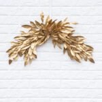 Antiqued Gold Bay Leaf Christmas Holiday Mantel Swag