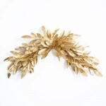 Antiqued Gold Bay Leaf Christmas Holiday Mantel Swag - Image 4