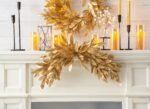 Antiqued Gold Bay Leaf Christmas Holiday Mantel Swag - Image 3