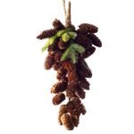 Rustic Natural Pinecone & Faux Pine Winter Christmas Hanging Swag