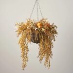 Fall Harvest Pumpkin Hanging Basket Fall Floral Arrangement Swag