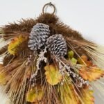 Bleached Wheat Grass, Pinecone & Autumn Oak Leaf Fall Front Door Swag - Image 2