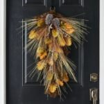 Bleached Wheat Grass, Pinecone & Autumn Oak Leaf Fall Front Door Swag