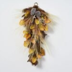 Bleached Wheat Grass, Pinecone & Autumn Oak Leaf Fall Front Door Swag - Image 3