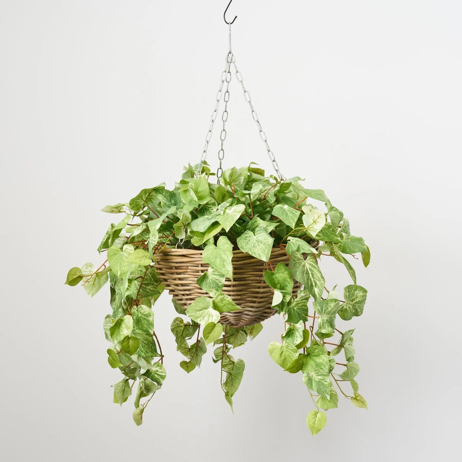 FDS148AllSeasonsPotatoLeafHangingBasketEverydayFauxGreenery_1 All Seasons Bright Green Pothos Leaf Hanging Basket Everyday Faux Greenery - Image 1