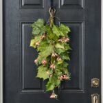 Rosehip Vineyard - Spring Vineyard & Pink Rosehip Vine Front Door Hanging Spring Summer Greenery Swag