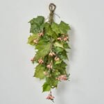 Rosehip Vineyard - Spring Vineyard & Pink Rosehip Vine Front Door Hanging Spring Summer Greenery Swag - Image 3