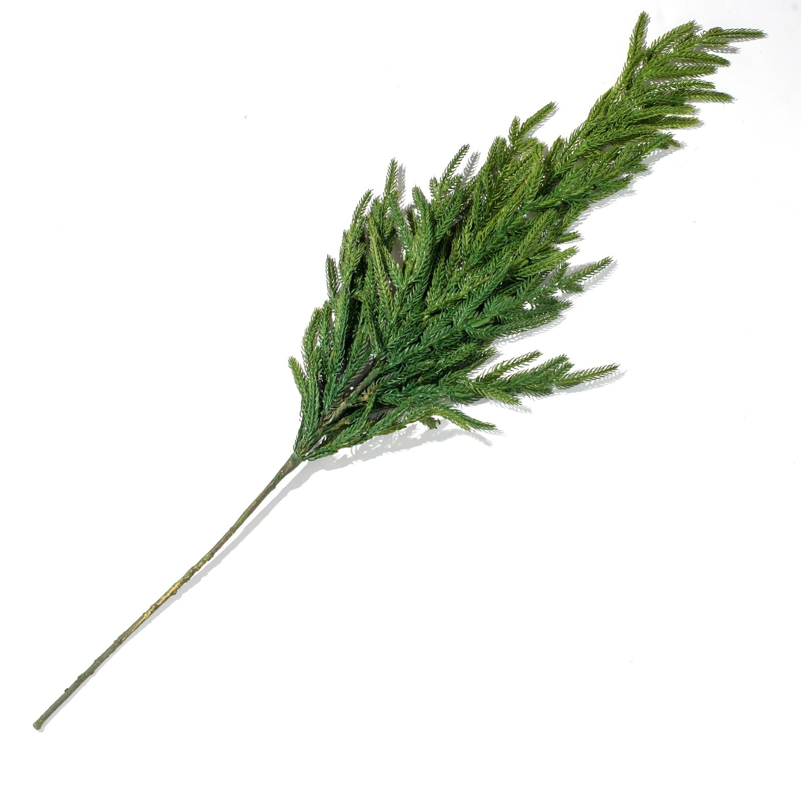 FLWSTM0014-NPINE-GRNNaturalRealTouchNorfolkPineSpray-38_2 Real Touch Green Norfolk Pine Branch Christmas Spray - 38 - Image 1