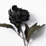 Black Magic Peony Bloom Faux Floral Stem Halloween Decor  - 18
