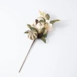 Dried Look Bleached Lunaria with Mixed Pumpkin, Pinecone & Berry Pick - 26