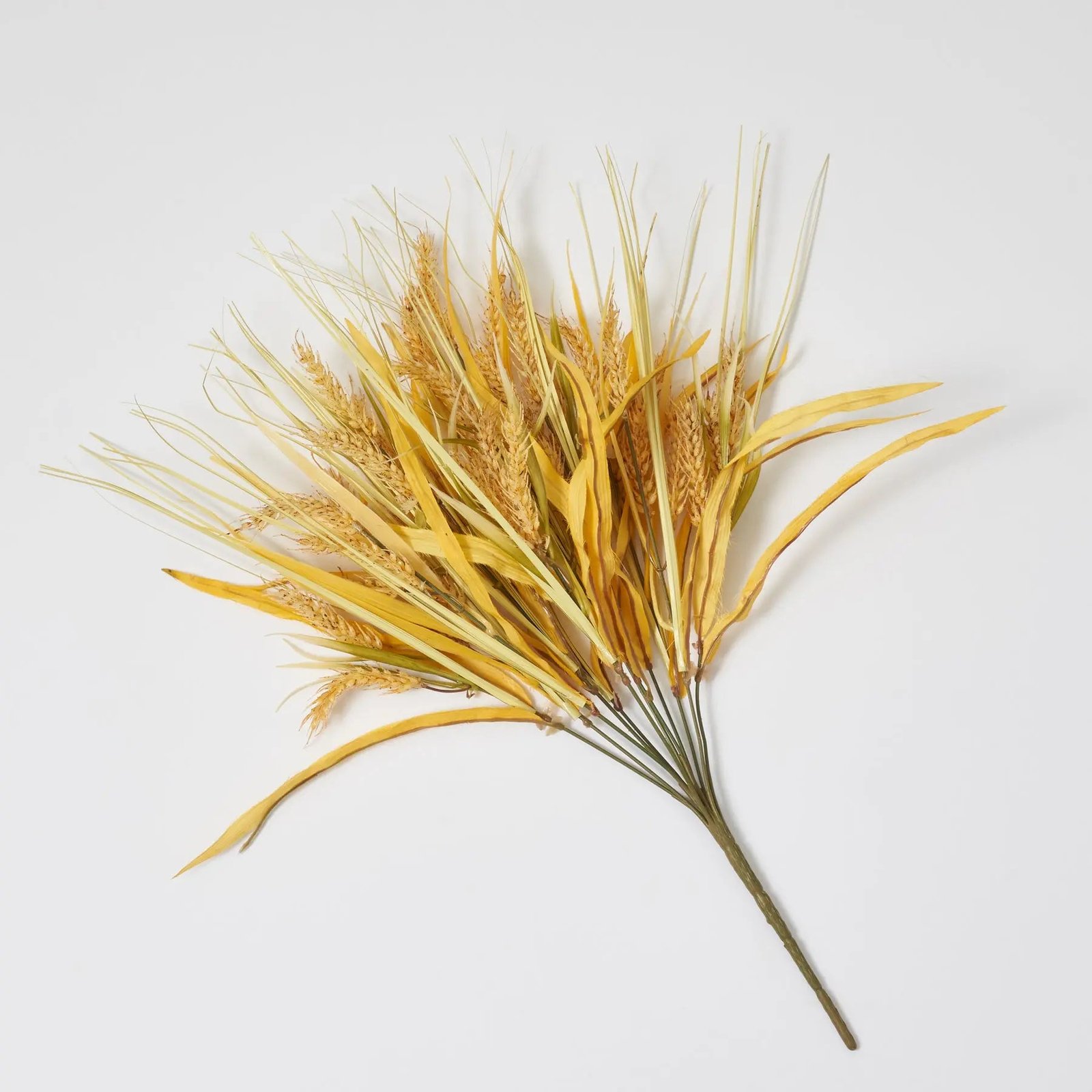 FLWSTM1144WildYellowWheatGrassBushFauxStemBouquet_2 Blonde Triticum Faux Wheat Grass Bush - 22 - Image 1