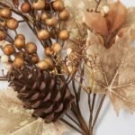 Mixed Brown & Cream Fall Maple Leaf, Pine Cone & Berry Large Pick - 35 - Image 2