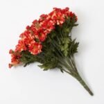 Faux Zinnia Mum Bush Faux Large Fall Bush Bouquet - 3 Colors Available