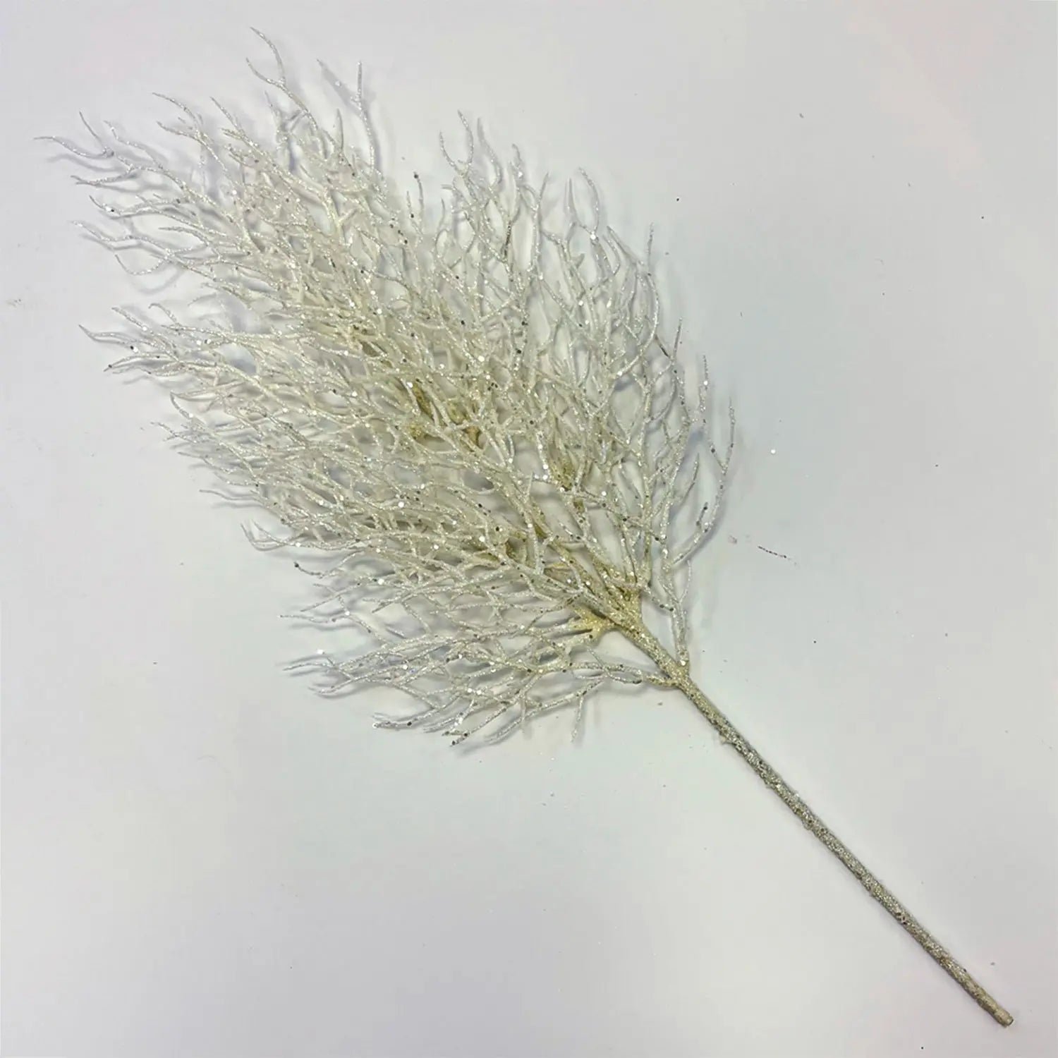 FLWSTM122828WhiteGlitterPlasticTwig_2 White Glitter Twig Faux Winter Branch Spray - 28 - Image 1