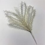 White Glitter Artemisia Foliage Spray Decorative Faux Winter Stem - 21