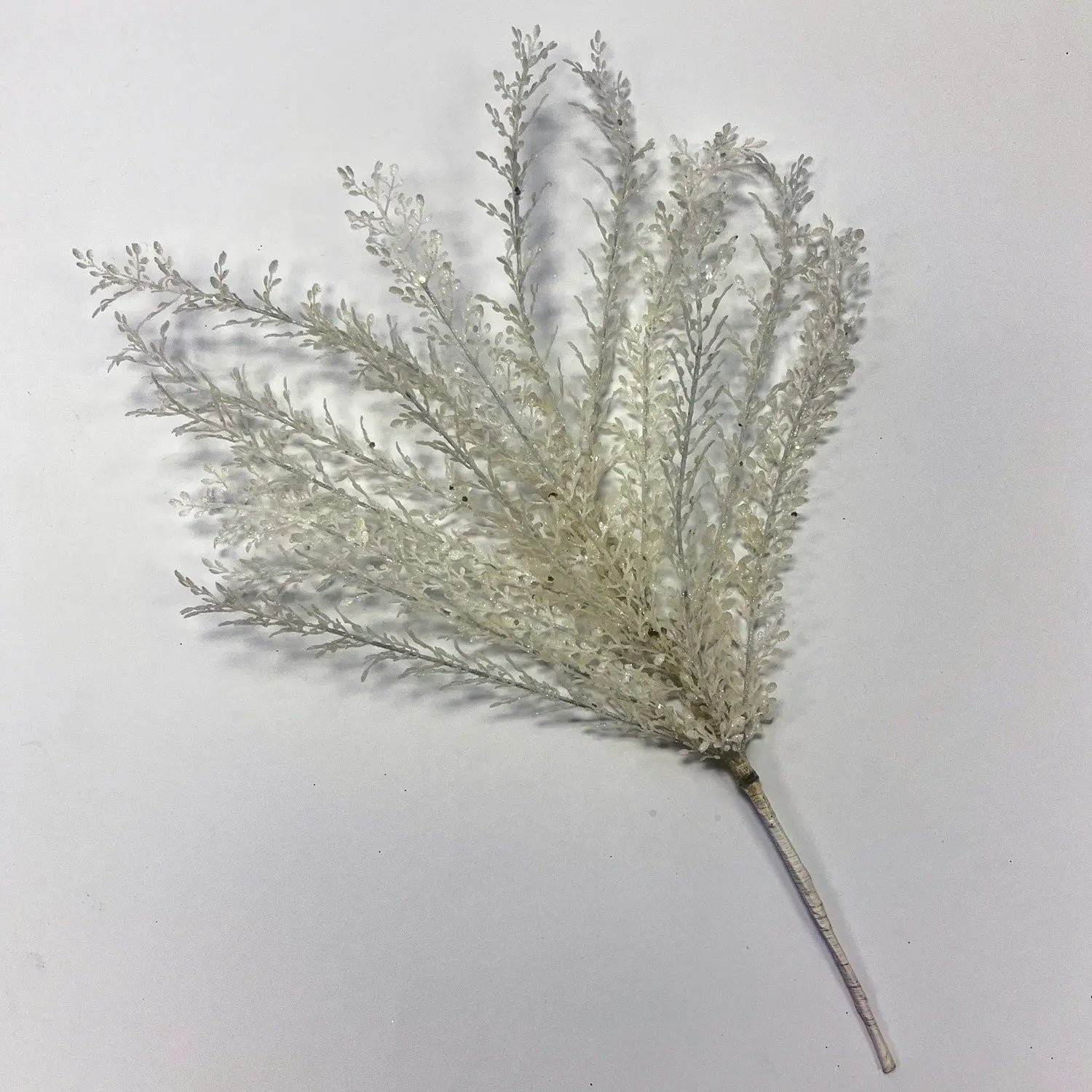 FLWSTM1247WhiteGlitterArtemisiaFoliageSprayDecorativeFauxWinterStem-21_2 White Glitter Artemisia Foliage Spray Decorative Faux Winter Stem - 21 - Image 1