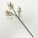 Waterproof Ivory Beaded Pomegranate Berry Cluster Branch Spray - 24 - Image 2