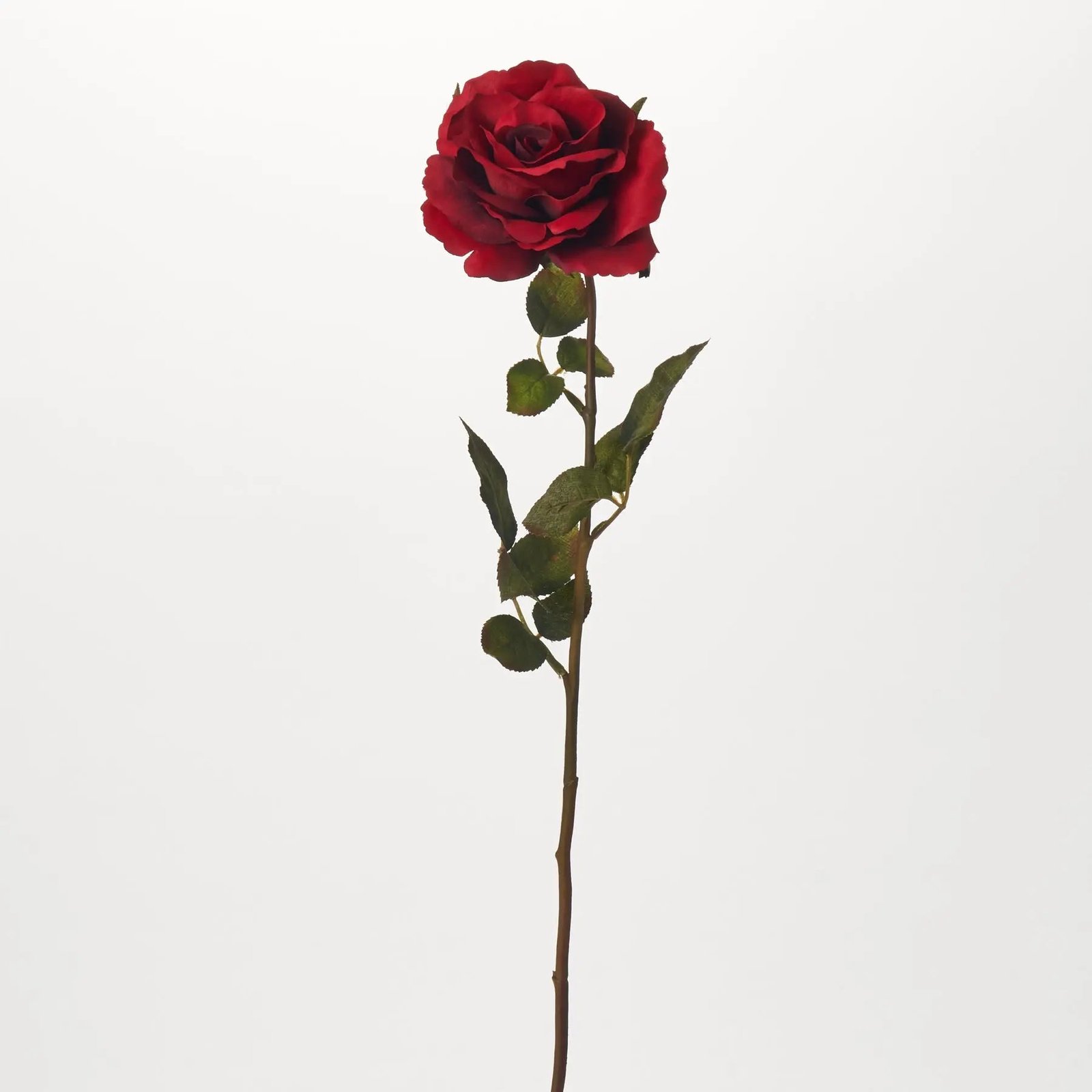 FLWSTM1418RedQueenRoseBloomSingleLongStemFaux_1 Red Queen Rose Bloom Single Long Stem Faux Floral Spray - 28 - Image 1