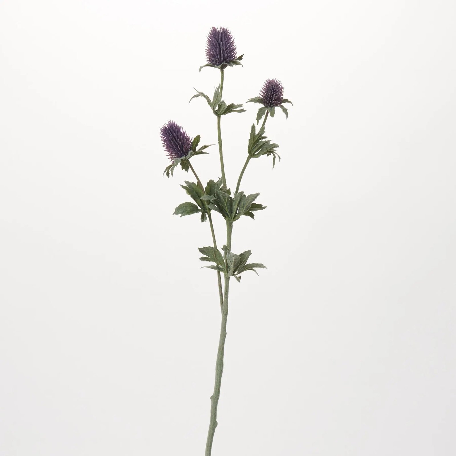 FLWSTM1455LavenderPurpleThistleFuzzyLongStem Lavender Purple Thistle Fuzzy Long Stem Faux Floral Spray - 30 - Image 1