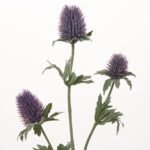 Lavender Purple Thistle Fuzzy Long Stem Faux Floral Spray  - 30 - Image 2