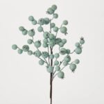 Weathered Light Blue Crabapple Cluster Faux Berry Spray - 17