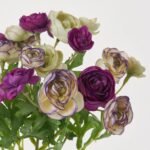 Multicolor Violet & Green Mini Ranunculus Faux Floral Bush Stem Bouquet - 10 - Image 2