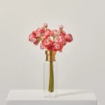 Blooming Pink Mini Silk Ranunculus Bouquet Bundle of 6 Stems - 10