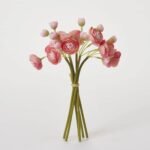 Blooming Pink Mini Silk Ranunculus Bouquet Bundle of 6 Stems - 10 - Image 2
