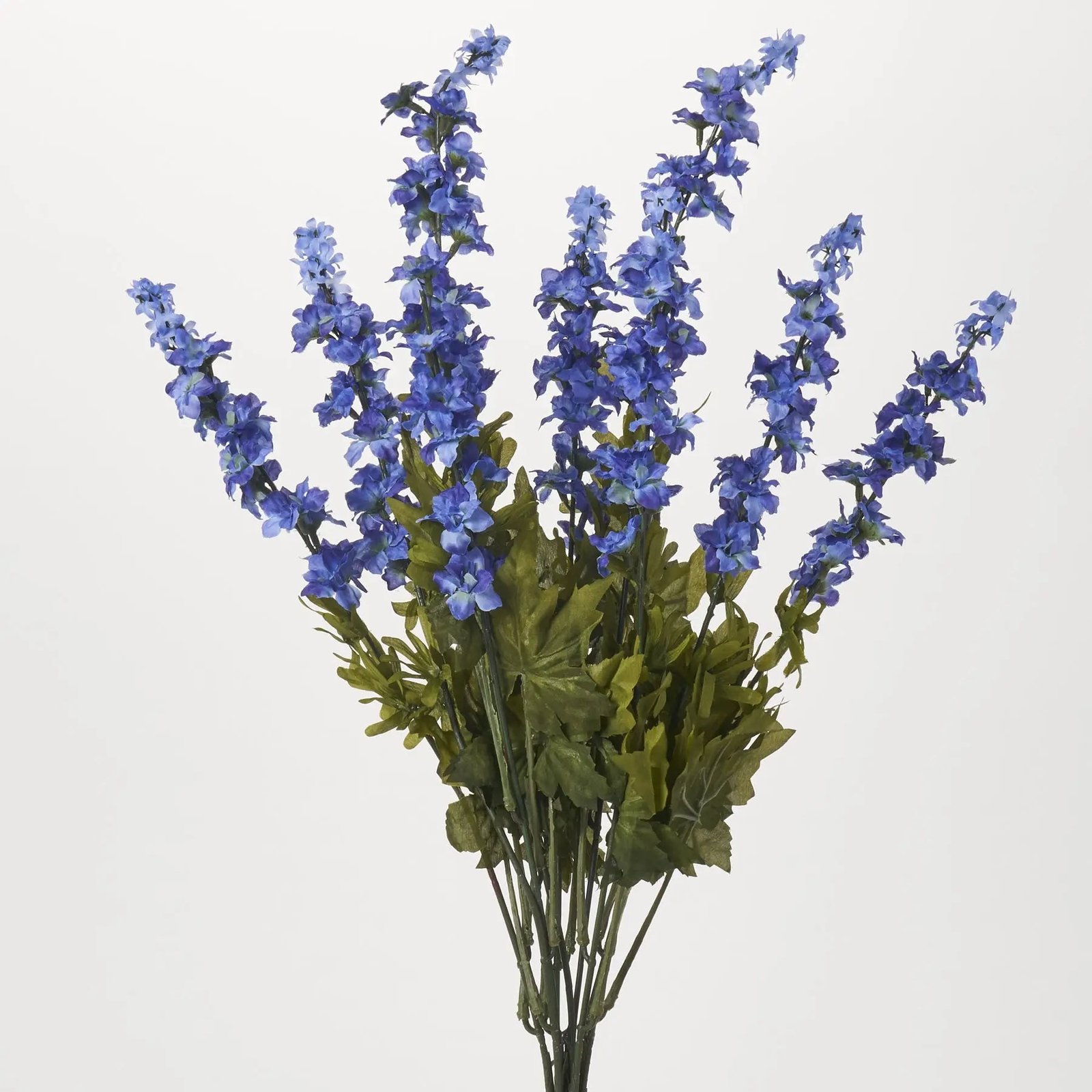 FLWSTM1537SapphireBlueSilkLarkspurBushLargeB_1 Indigo Blue Silk Larkspur Bush Large Bloom & Foliage Stem Bouquet - 26 - Image 1