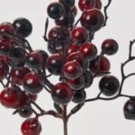 Waterproof Dark Red Faux Berry Cluster Spray  - 8 - Image 2