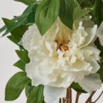 Lifelike White Silk Peony Blooms Bush Bouquet - 19 - Image 2