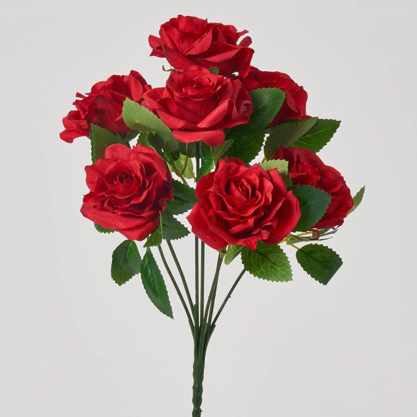 FLWSTM1737_2_RedSilkRoseBushStemBouquet-11 Red Silk Rose Bush Stem Bouquet - 11 - Image 1