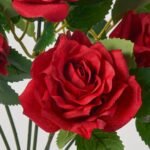 Red Silk Rose Bush Stem Bouquet - 11 - Image 2