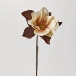 Real Touch Classic Fall Brown Magnolia Bloom Wired Branch Spray - 26