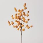Weathered Tangerine Orange Crabapple Cluster Faux Berry Spray - 17