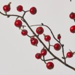 Dark Red Faux Wild Currant Berry Branch Stem Spray - 28 - Image 2
