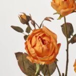 Lifelike Blooming Golden Yellow Rose Spray Prickly Thorn Faux Floral Stem - 30 - Image 2