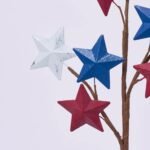 Patriotic Red, White & Blue Antique Metal Stars American Holiday Branch Spray - 28 - Image 2