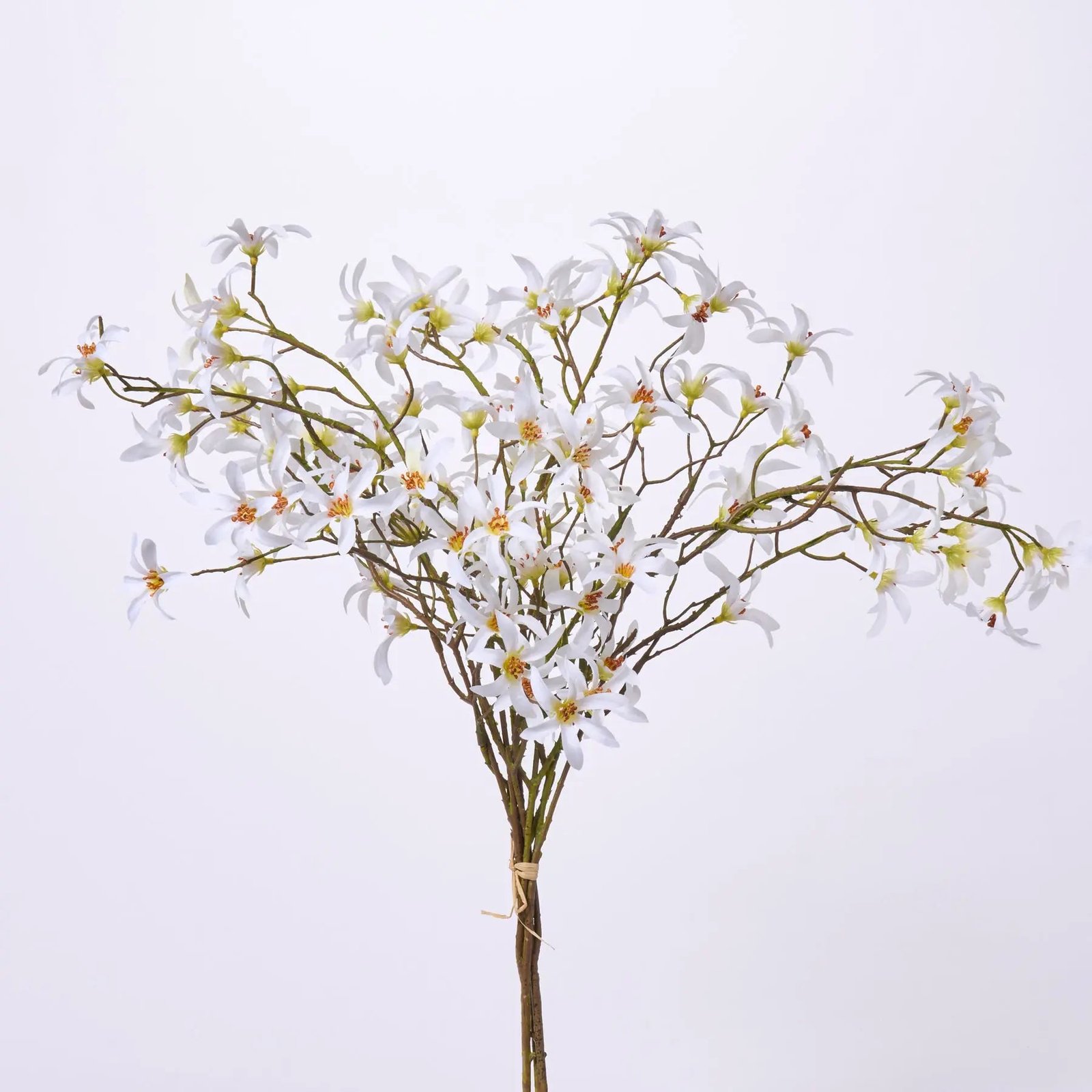 FLWSTM2998WhiteBaby_sBreathGypsophilaBouquetBundleof White Forsythia Bouquet Artificial Floral Bundle of 3 Stems - 24 - Image 1