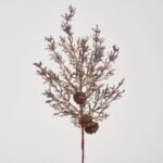 Copper Cedar & Bronze Metallic Pinecone Branch Spray - 32