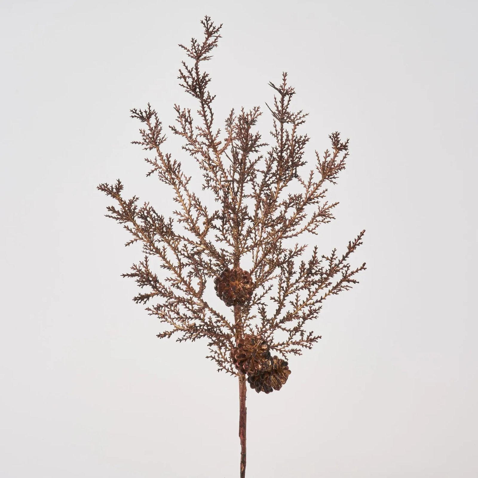FLWSTM3069CopperCedar_BronzeMetallicPineconeBranchSpray-32_2 Copper Cedar & Bronze Metallic Pinecone Branch Spray - 32 - Image 1