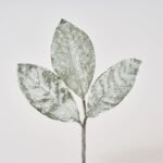 Sparkle Snow Covered Magnolia Leaf Pick Spray - 15