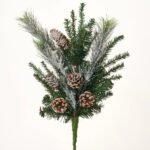 Snow Flocked Pine & Pinecone Winter Spray - 27