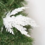 Snow Flocked Winter White Cedar Branch Spray - 24