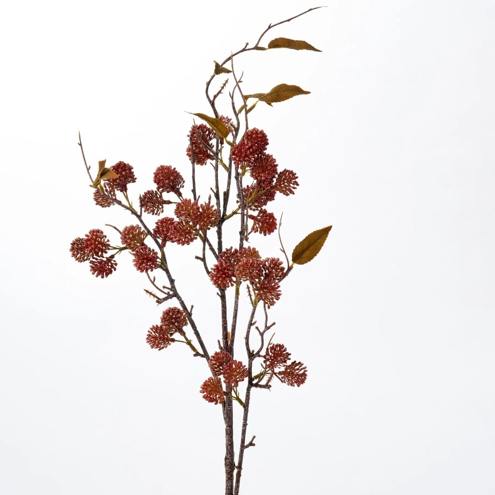 FLWSTM3216BurgundyRedPearlFruitTwig_BranchSpray-34_2 Maroon Mauve Pearlized Seeded Twig & Branch Spray - 34 - Image 1