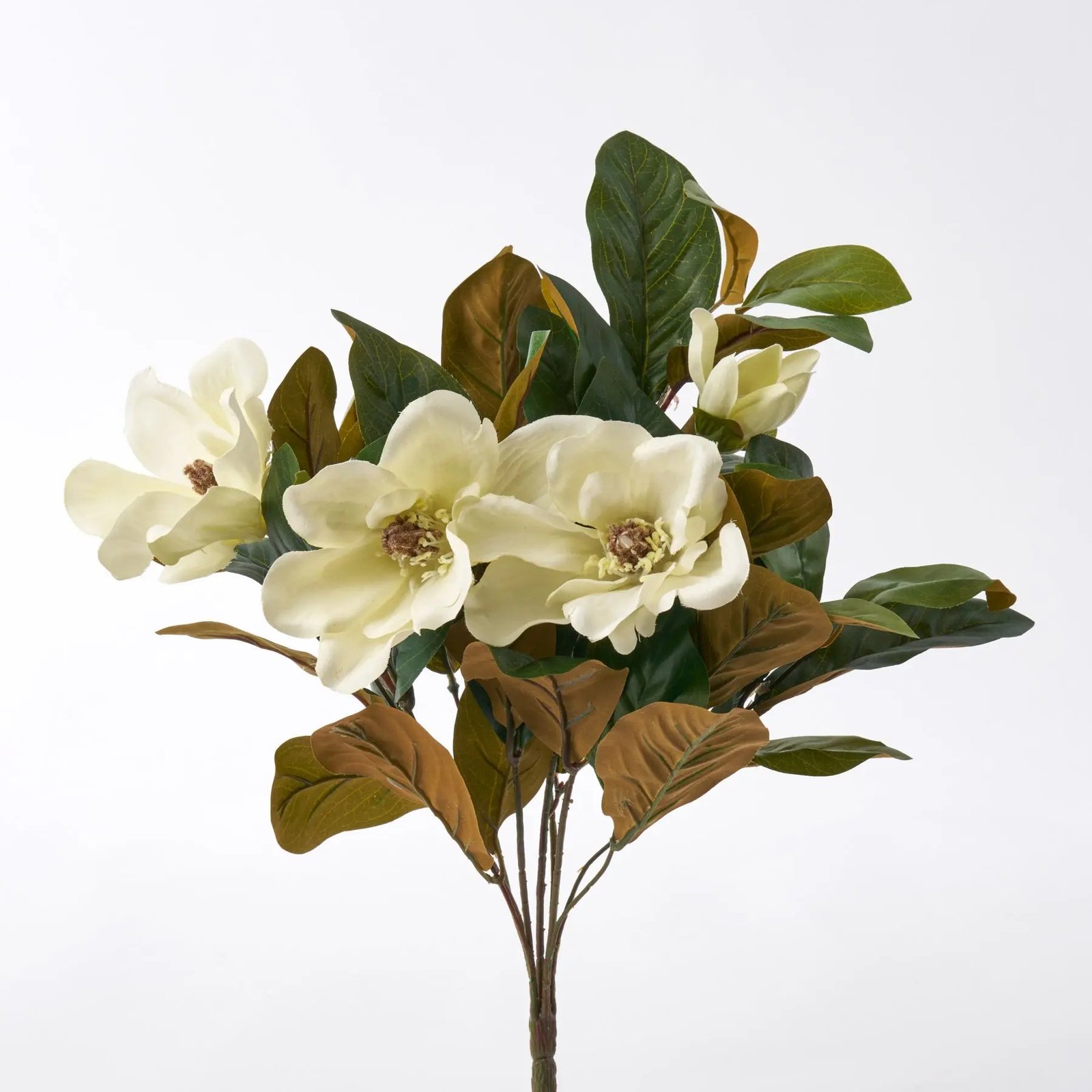 FLWSTM3258CreamMagnoliaBloom_GreenLeafFoliageChristmasBush-17_1 Cream Magnolia Bloom & Green Leaf Foliage Everyday Christmas Bush- 17 - Image 1